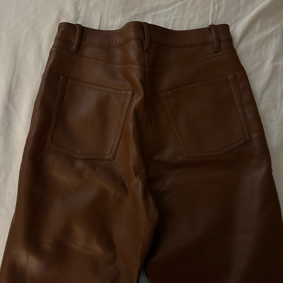 Wilfred Melina Faux Leather Pant- Rust Brown Size 4 - Picture 3 of 4